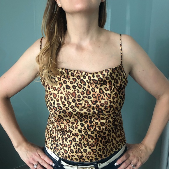 Zara Leopard Pattern Satin Top - Picture 1 of 8